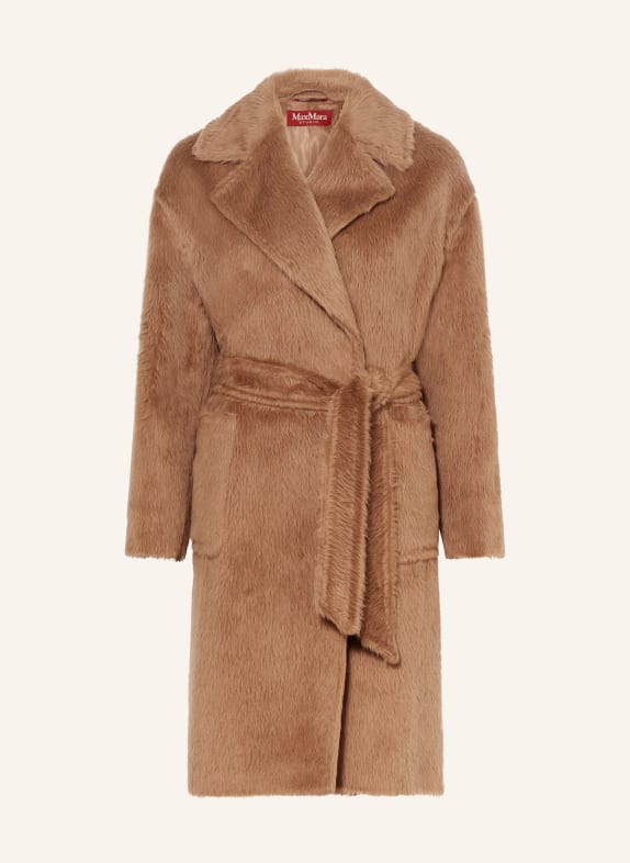 Max Mara STUDIO Kunstfell-Mantel OTTANTA aus Alpaka CAMEL