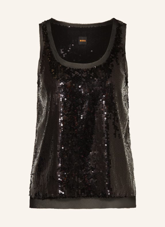 BOSS Top ILLETTES mit Pailletten SCHWARZ