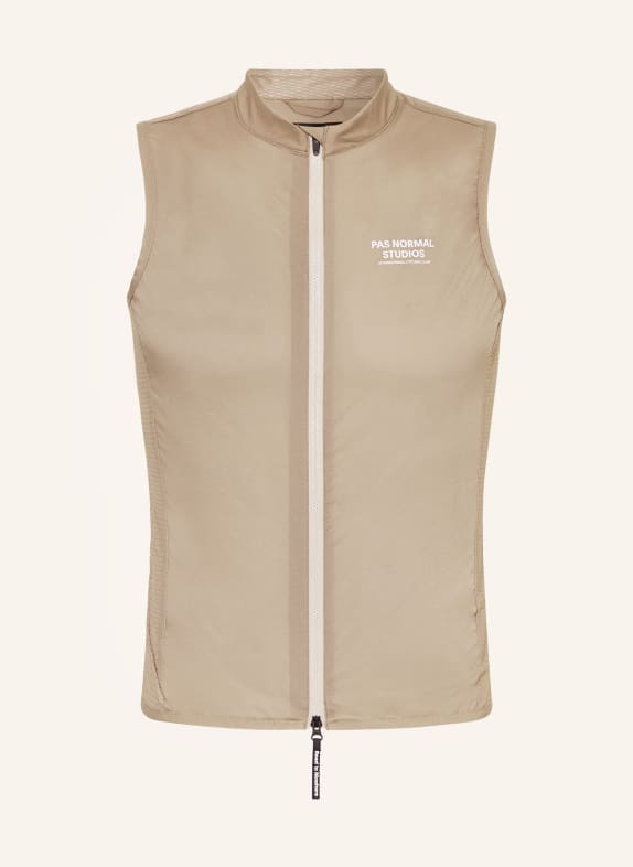 PAS NORMAL STUDIOS Cycling vest MECHANISM STOW AWAY BEIGE/ WHITE