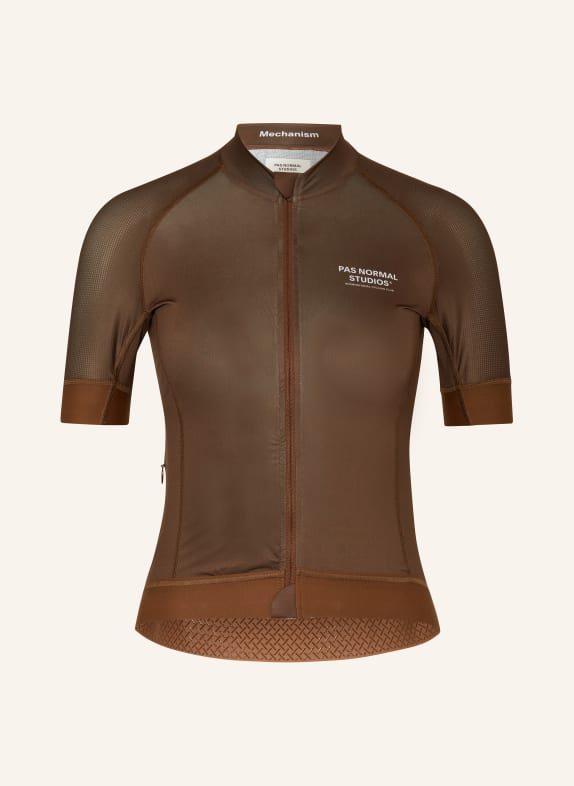 PAS NORMAL STUDIOS Cycling jersey MECHANISM BROWN/ WHITE
