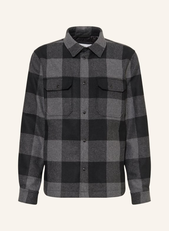 WOOLRICH Down overshirt ALASKAN BLACK/ DARK GRAY