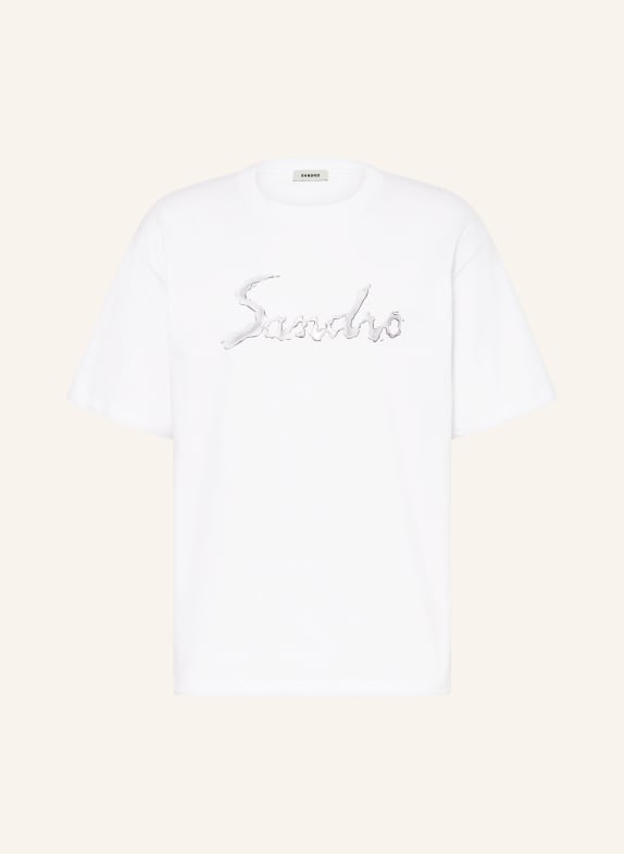 SANDRO T-Shirt WEISS/ HELLGRAU