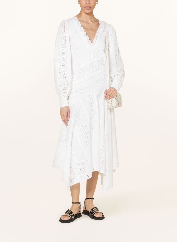 ALLSAINTS Dress AVIANA made of broderie anglaise WHITE