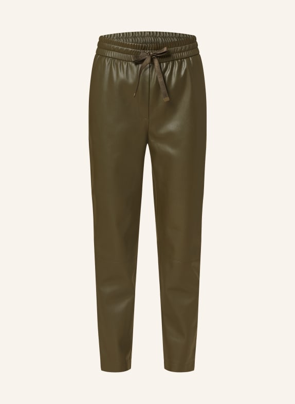 Calvin Klein Jeans 7/8 trousers in leather look DARK GREEN