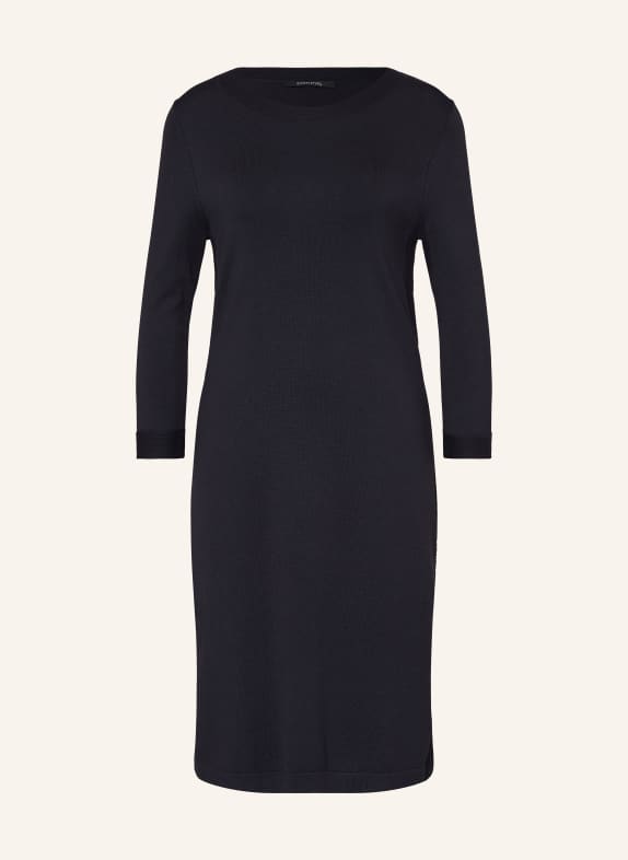 comma Strickkleid mit 3/4-Arm DUNKELBLAU