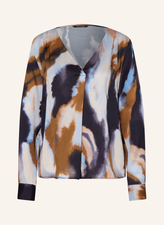 comma Blusenshirt DUNKELBLAU/ DUNKELORANGE/ HELLBLAU