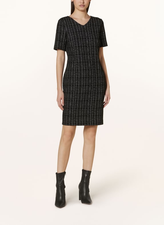 comma Bouclé dress BLACK/ GRAY