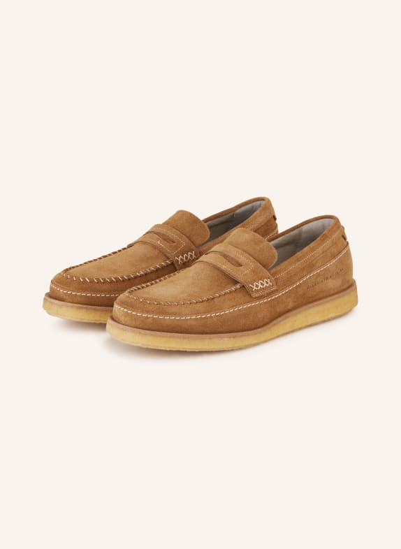 ALLSAINTS Penny loafers JAGO BRĄZOWY