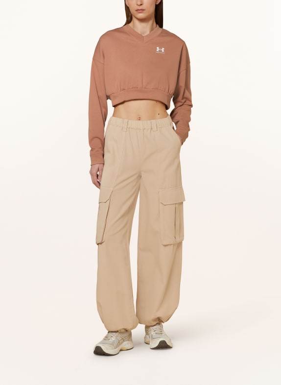 UNDER ARMOUR Cropped sweatshirt UA RIVAL TERRY LICHTORANJE