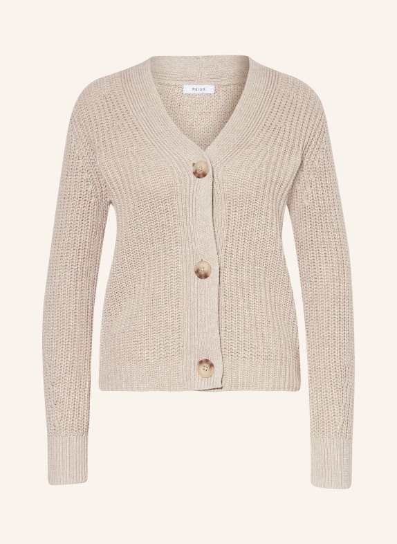REISS Cardigan ARIANA with linen LIGHT BROWN