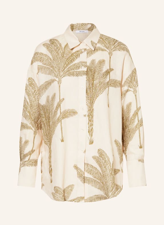 REISS Shirt blouse OSKIA made of linen CREAM/ GREEN