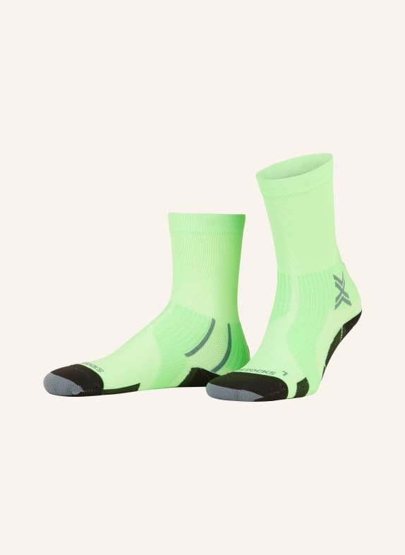 X-SOCKS Running socks RUN PERFORM CREW E040 FLUO GREEN/OPAL BLACK