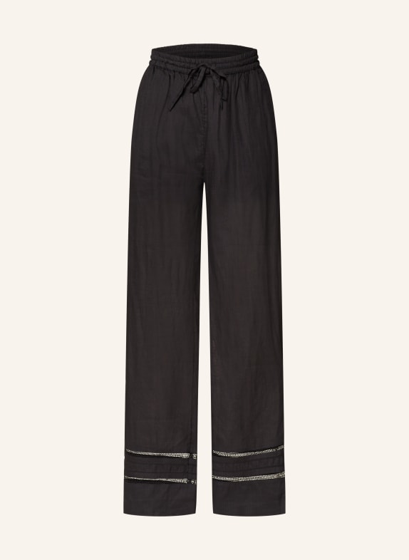 ALLSAINTS Wide leg trousers JADE in linen BLACK