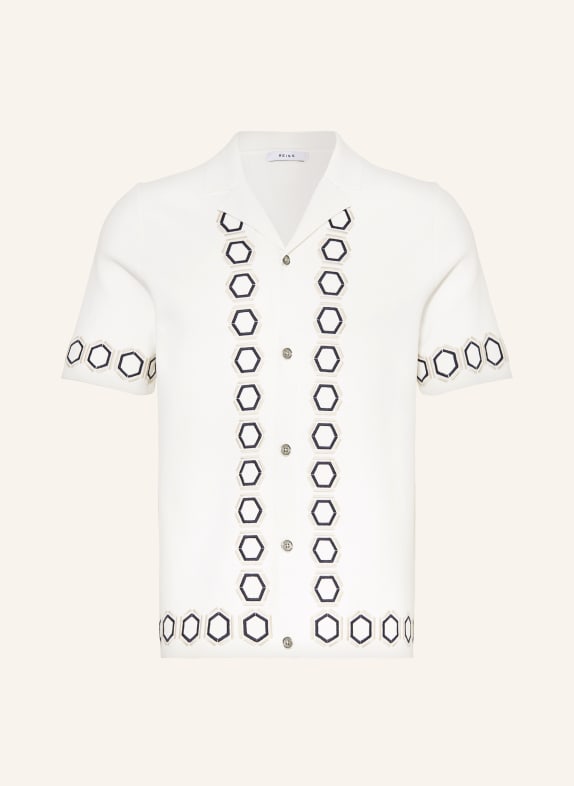 REISS Knit shirt DECOY slim fit WHITE/ BLACK/ CREAM