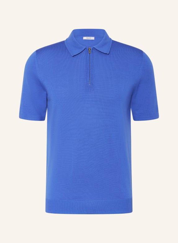 REISS Knitted polo shirt MAXWELL made of merino wool BLUE