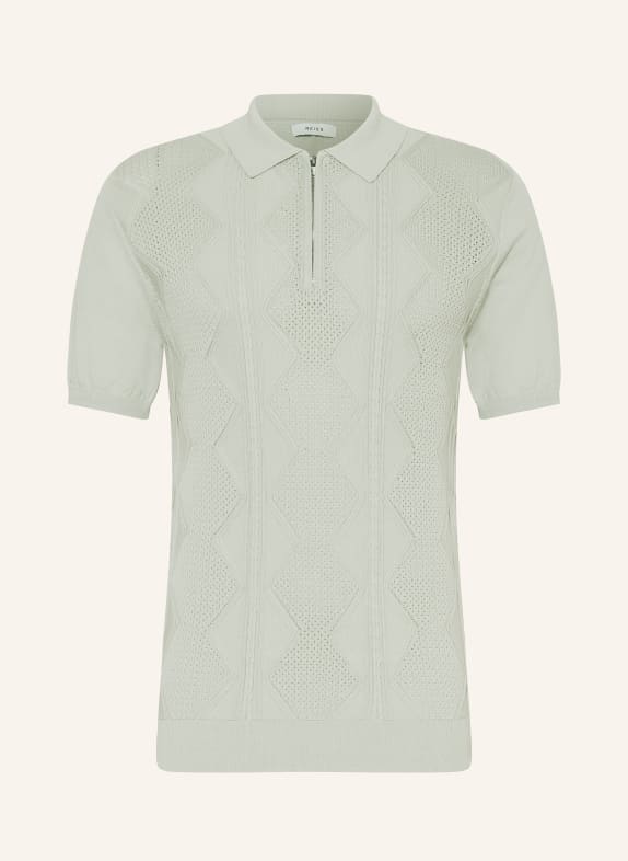 REISS Knitted polo shirt TROPIC MINT