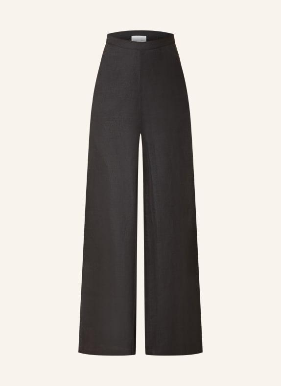 VIKTORIA LOUISE Wide leg trousers FLAIR made of linen BLACK