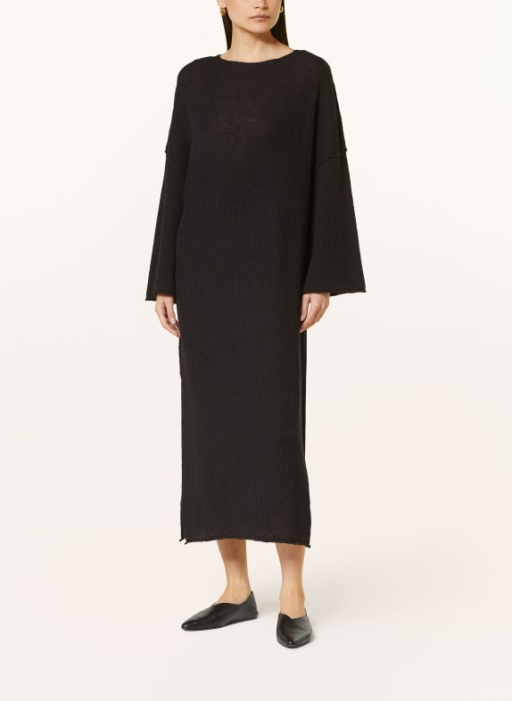 by Aylin Koenig Knit dress FRANCINE with linen BLACK