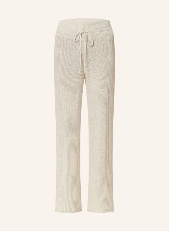 by Aylin Koenig Knit trousers LIA in jogger style with linen CREAM