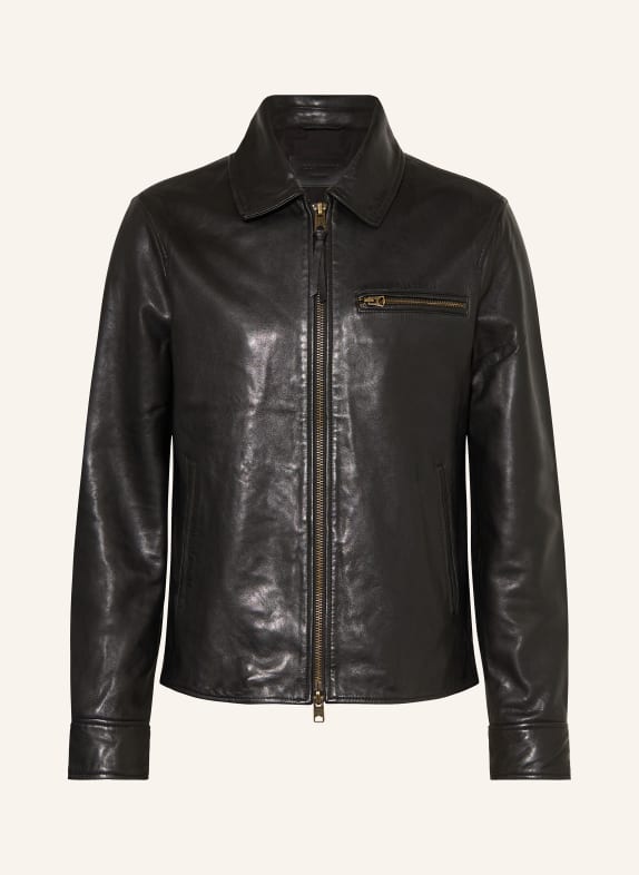 ALLSAINTS Leather jacket MILLER BLACK