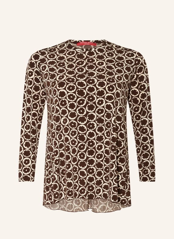 MARINA RINALDI SPORT Oversized-Blusenshirt RING DUNKELBRAUN/ ECRU