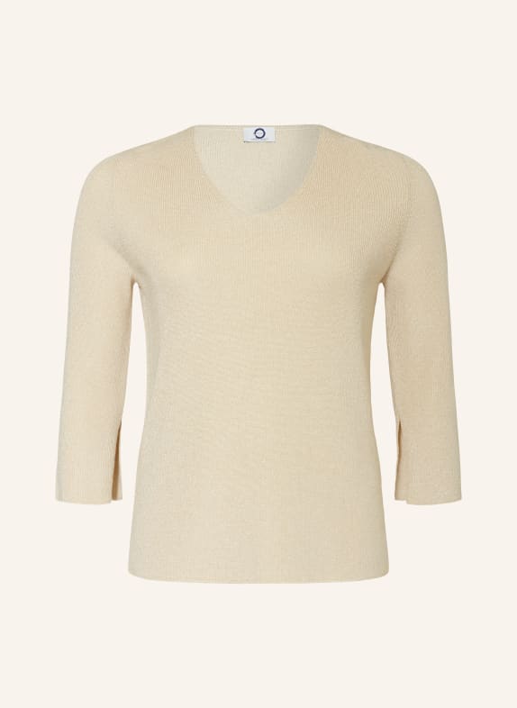 MARINA RINALDI VOYAGE Pullover JABOT mit Glitzergarn und 3/4-Arm CREME
