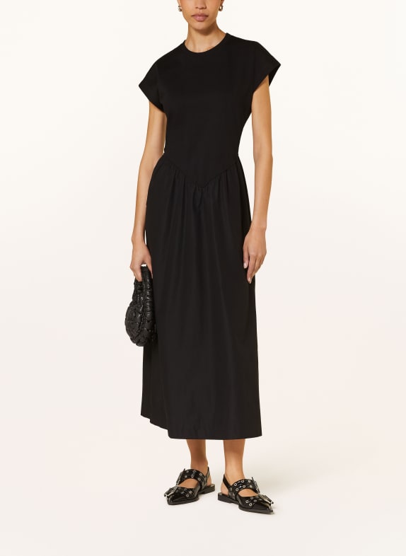 ALLSAINTS Sheath dress FRANKIE in a blend of materials BLACK