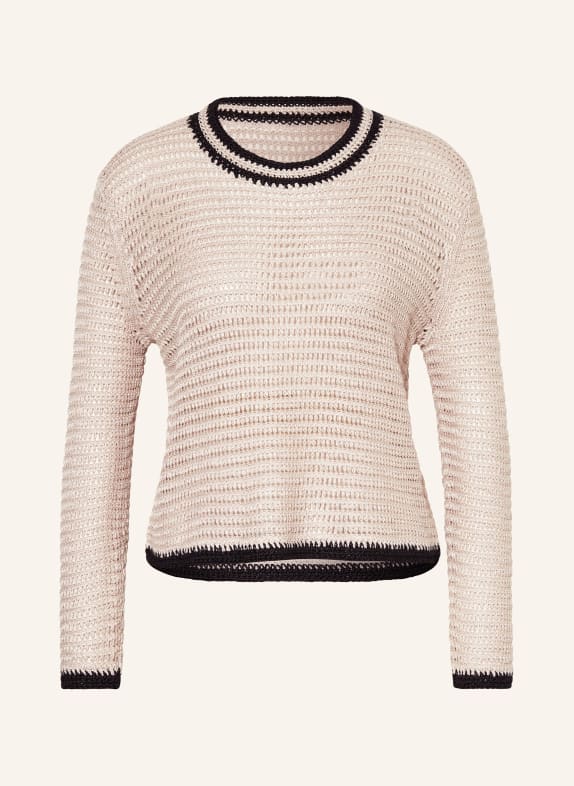 REISS Sweater ASTRID with linen LIGHT BROWN/ BLACK