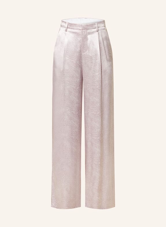 VANILIA Wide leg trousers in satin LIGHT PURPLE/ WHITE