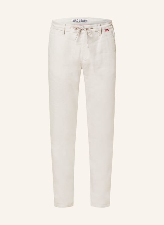 MAC Trousers LENNOX modern fit with linen LIGHT GRAY