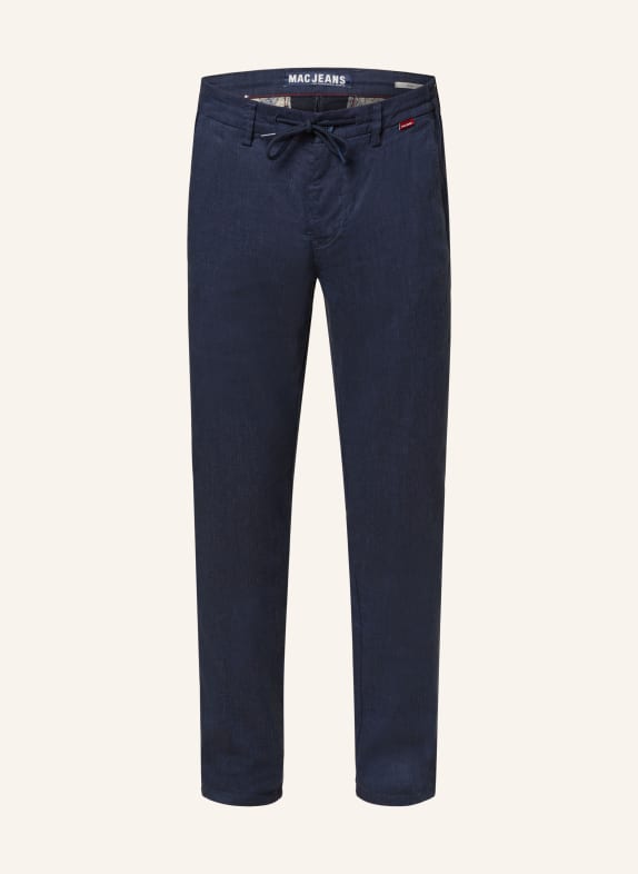 MAC Trousers LENNOX modern fit with linen DARK BLUE