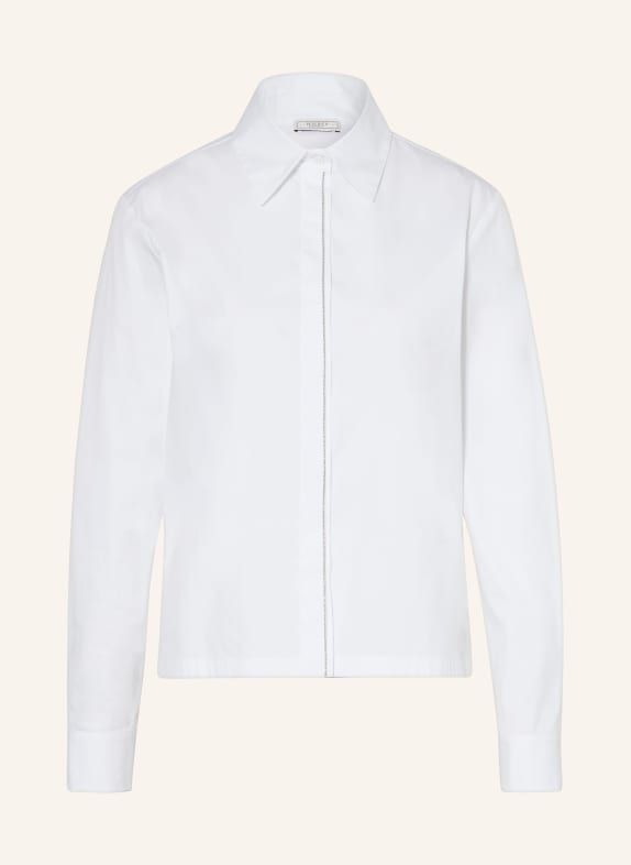 PESERICO Shirt blouse with decorative gems WHITE