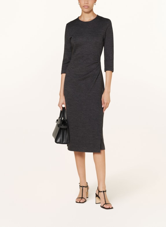 PESERICO Sheath dress with 3/4 sleeves DARK GRAY