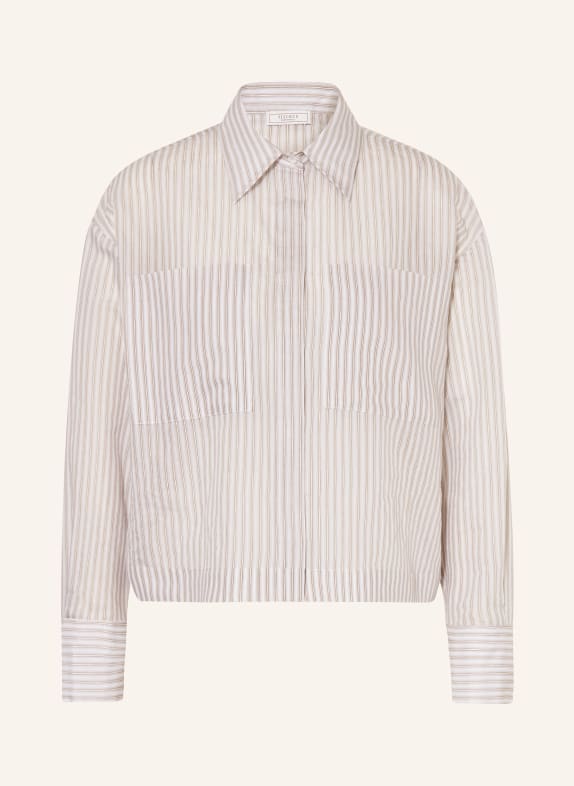 PESERICO Košilová halenka s třpytivou přízí ŠEDÁ/ BÍLÁ