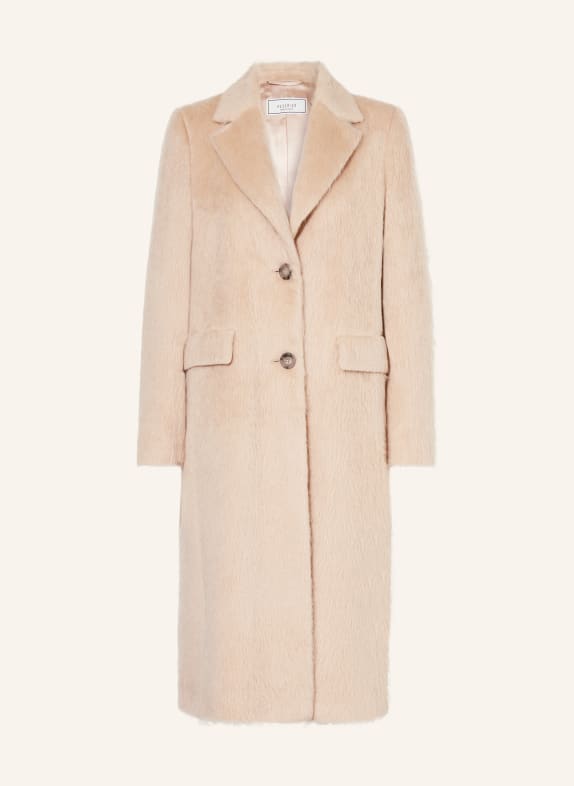 PESERICO Kabát z alpaky BÉŽOVÁ