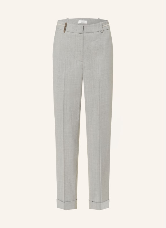 PESERICO Trousers with decorative gems GRAY