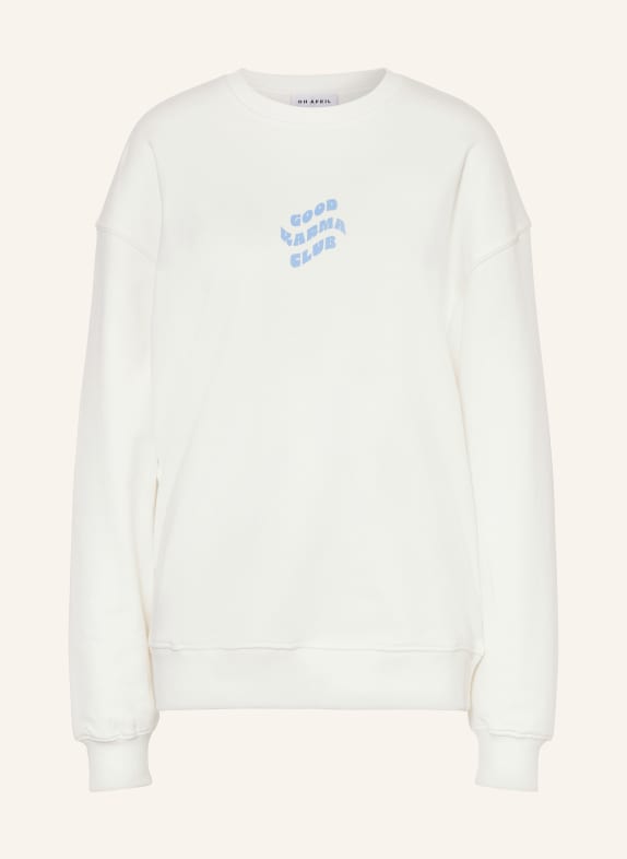 OH APRIL Oversized sweatshirt GOOD KARMA CLUB WHITE/ BLUE/ LIGHT YELLOW