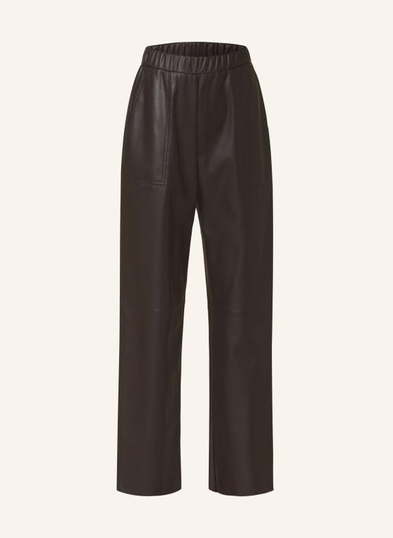 MAX & Co. 7/8 trousers CREATIVO in leather look DARK BROWN