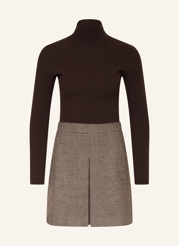 MAX & Co. Kleid ALBORE im Materialmix DUNKELBRAUN/ HELLBRAUN