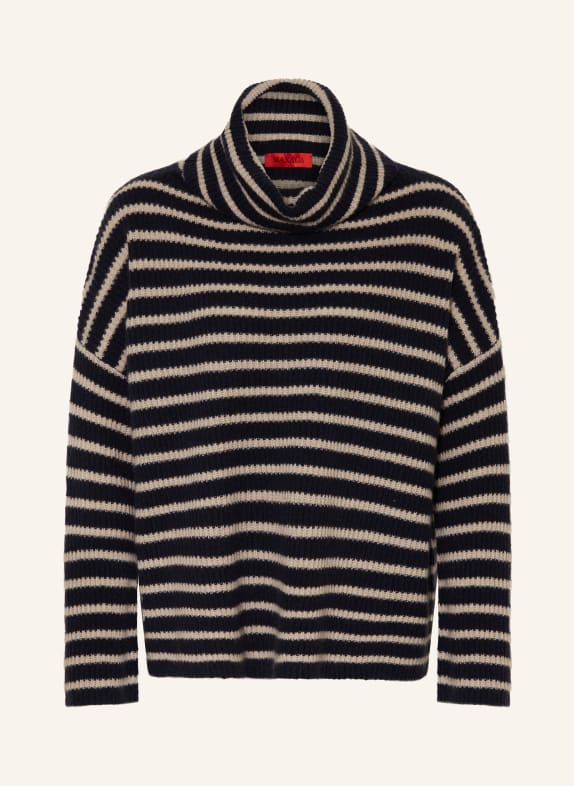 MAX & Co. Turtleneck sweater SCORGERE1 made of cashmere DARK BLUE/ CREAM