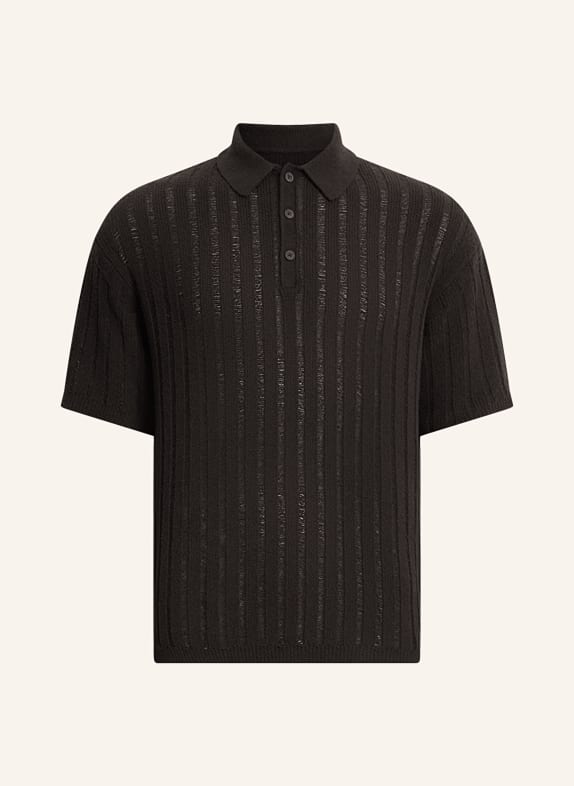 ALLSAINTS Knitted polo shirt MILLER BLACK