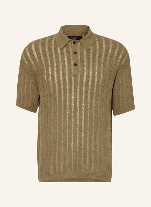 ALLSAINTS Knitted polo shirt MILLER OLIVE