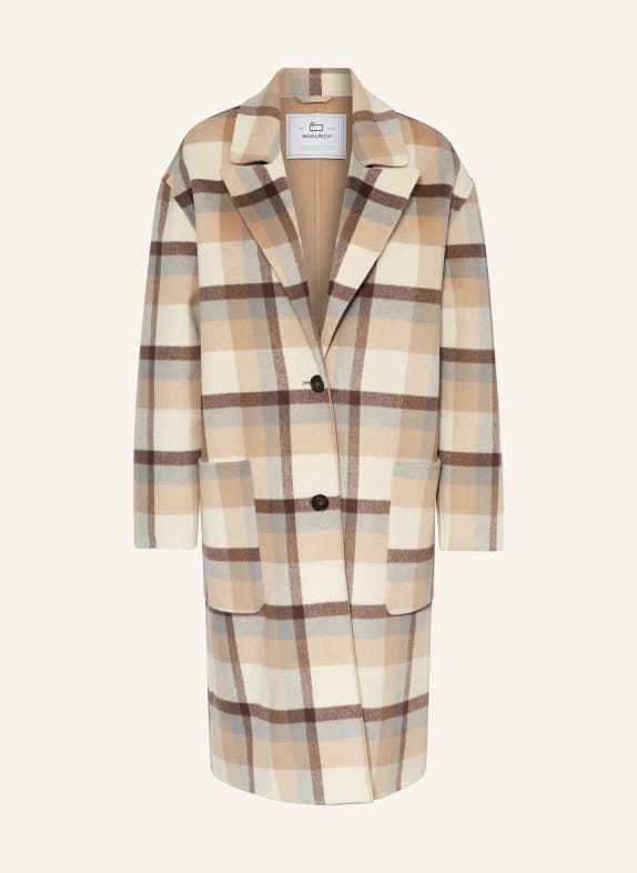 WOOLRICH Wollmantel CAMEL/ ECRU/ DUNKELBRAUN