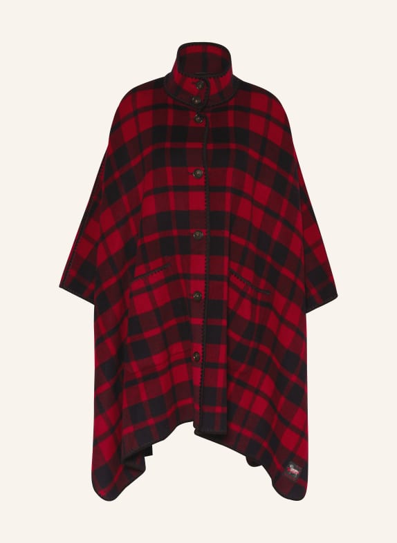 WOOLRICH Cape DUNKELROT/ DUNKELBLAU