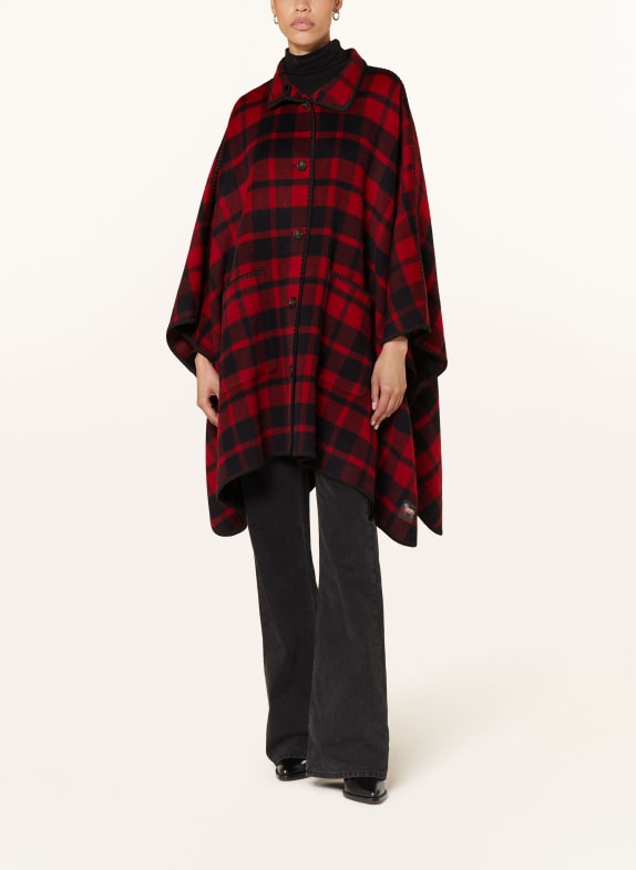 WOOLRICH Cape DUNKELROT/ DUNKELBLAU
