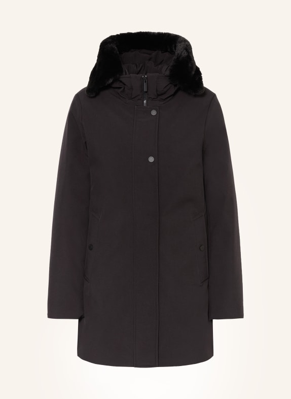 WOOLRICH Down parka FIRTH with lambskin BLACK