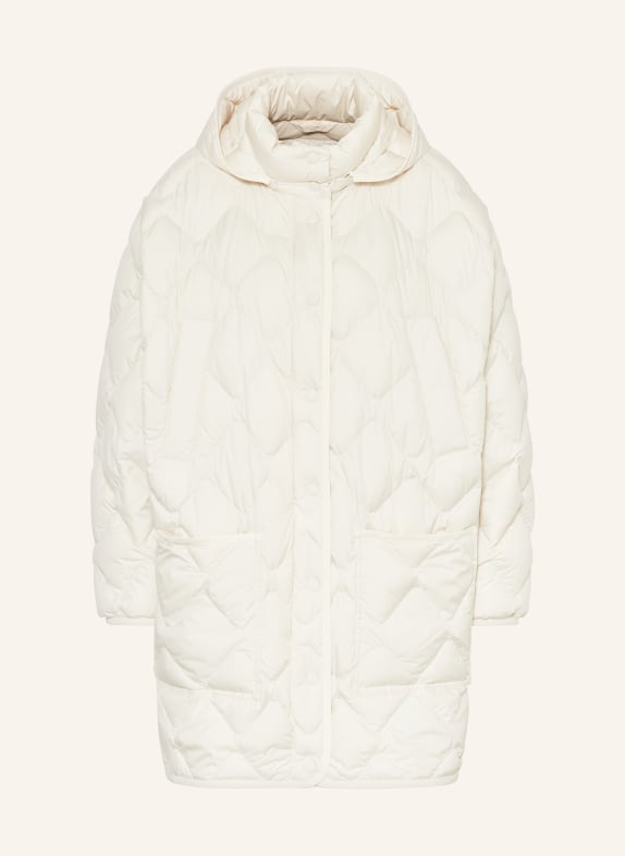 WOOLRICH Stone Island Junior compass-patch hooded jacket ECRU