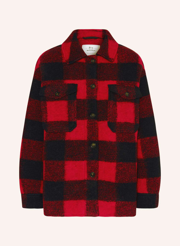 WOOLRICH Overshirt GENTRY RED/ DARK BLUE