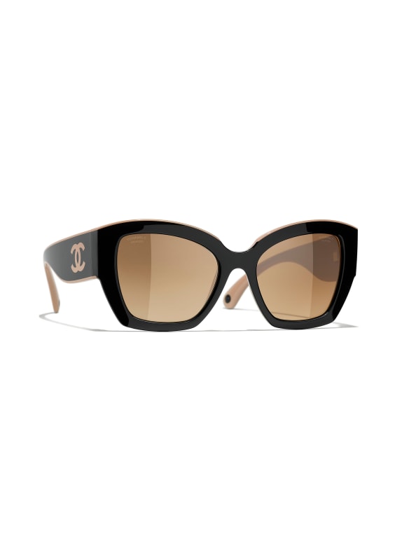 CHANEL Butterfly style sunglasses C534M2 - BLACK/ BROWN POLARIZED