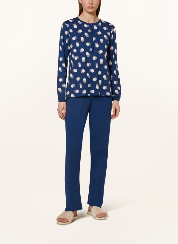 mey Pyjama SCRIBBLED DOTS-serie DONKERBLAUW / WIT / ROSÉ